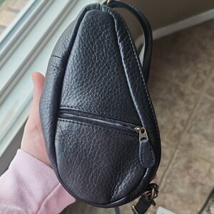 L.L. Bean VINTAGE Black Leather Crossbody AmeriBag Mini.